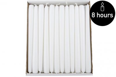 Kronelys 8 timer - Hvit (1stk)