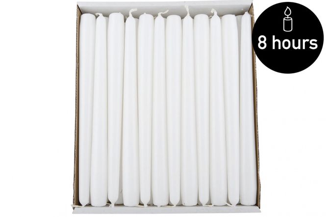 Hovedbilde Kronelys 8 timer - Hvit (1stk)