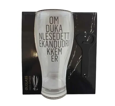 Ølglass m/åpner i gaveeske